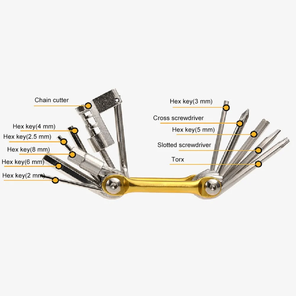 Multifunction 11 In1 Bicycle Repairing Set Bike Bike Repair Tool Kit Wrench Screwdriver Chain Hex Spoke Mountain Cycling Tools - Image 8