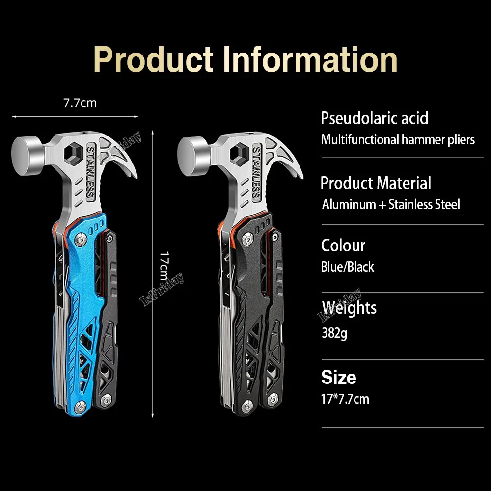 Multitool Claw Hammer Multifunctional Pliers Stainless Steel Tool Outdoor Survival Wire Cutter Camping Knife Wrench Hand Tools - Image 4