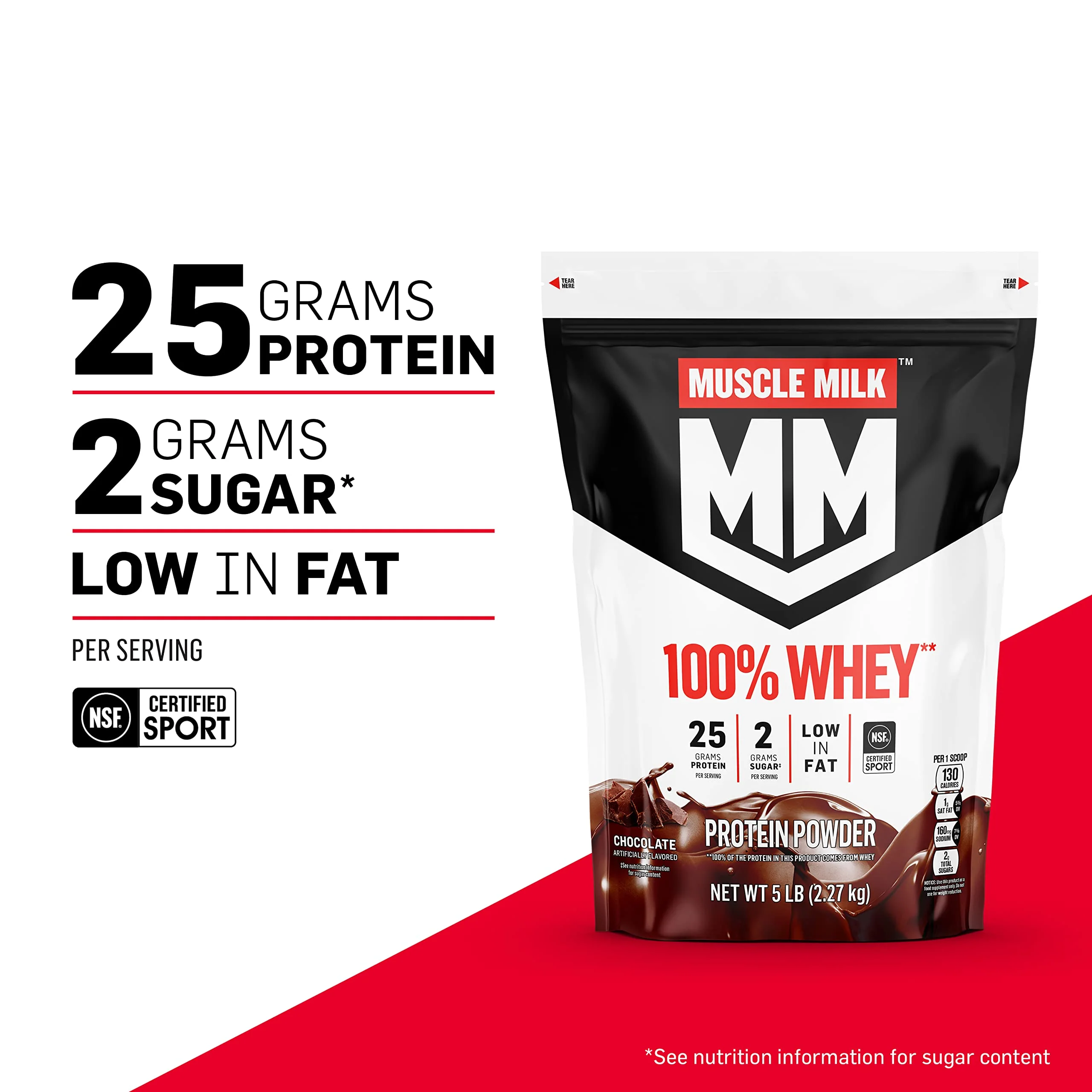 Muscle Milk 100% Whey Protein Powder, Vanilla, 5 Pound, 68 Servings, 25g Protein, 2g Sugar, Low in Fat, NSF Certified for Sport, Energizing Snack, Workout Recovery, Packaging May Vary - Image 7