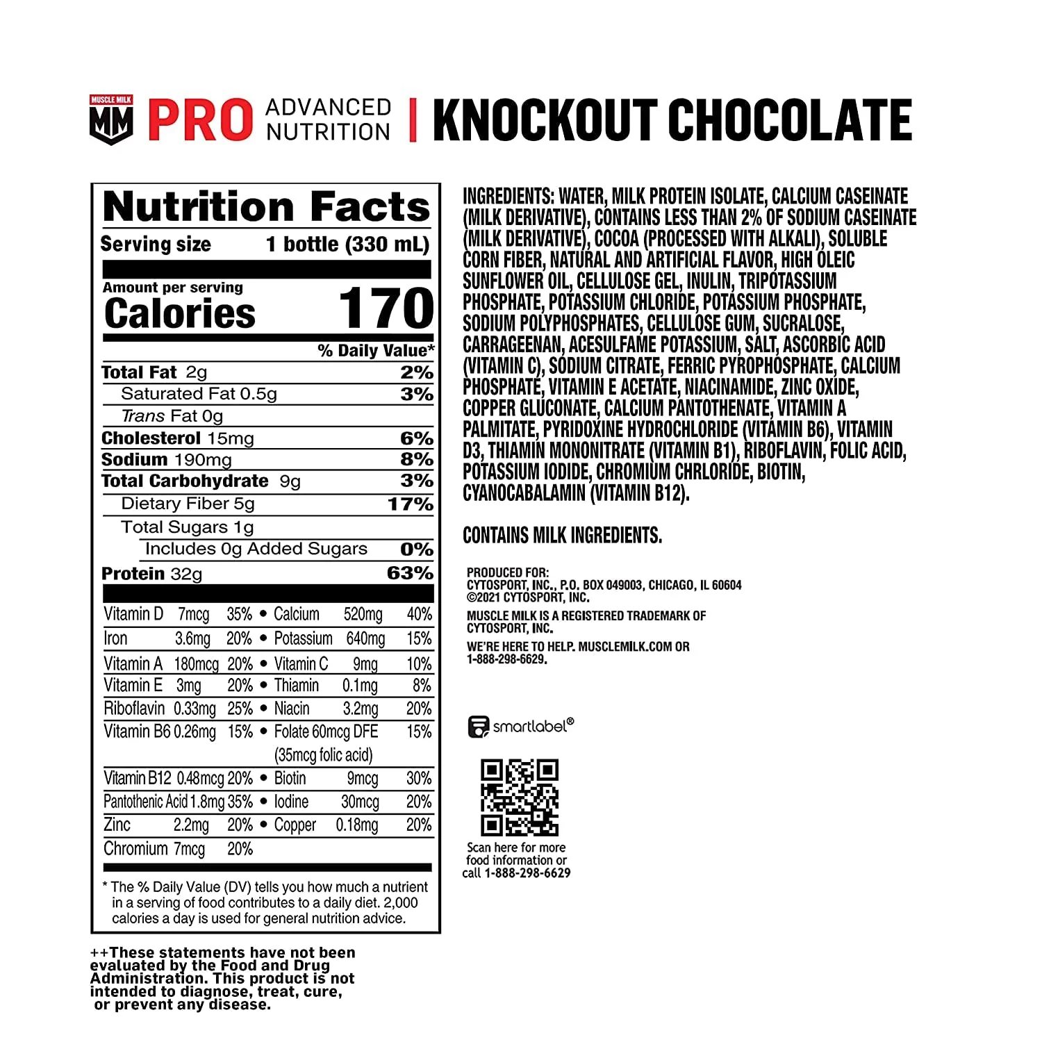 Muscle Milk Pro Advanced Nutrition Protein Shake, Knockout Chocolate, 11.16 Fl Oz (Pack of 12), 32g Protein, 1g Sugar, 16 Vitamins & Minerals, 5g Fiber, Workout Recovery, Energizing Snack, Packaging May Vary - Image 7
