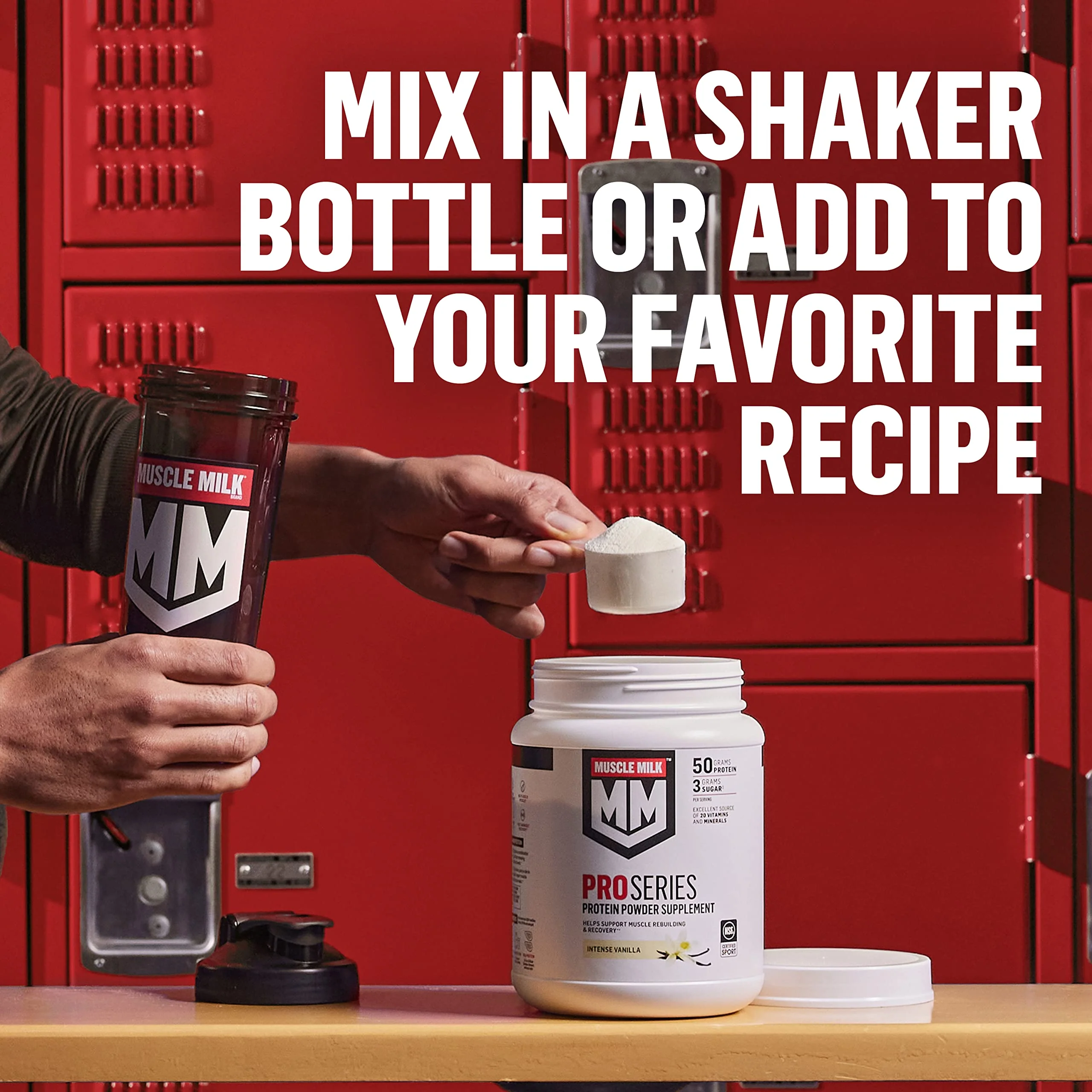 Muscle Milk Pro Series Protein Powder Supplement, Intense Vanilla, 5 Pound, 28 Servings, 50g Protein, 3g Sugar, 20 Vitamins & Minerals, NSF Certified for Sport, Workout Recovery, Packaging May Vary - Image 2