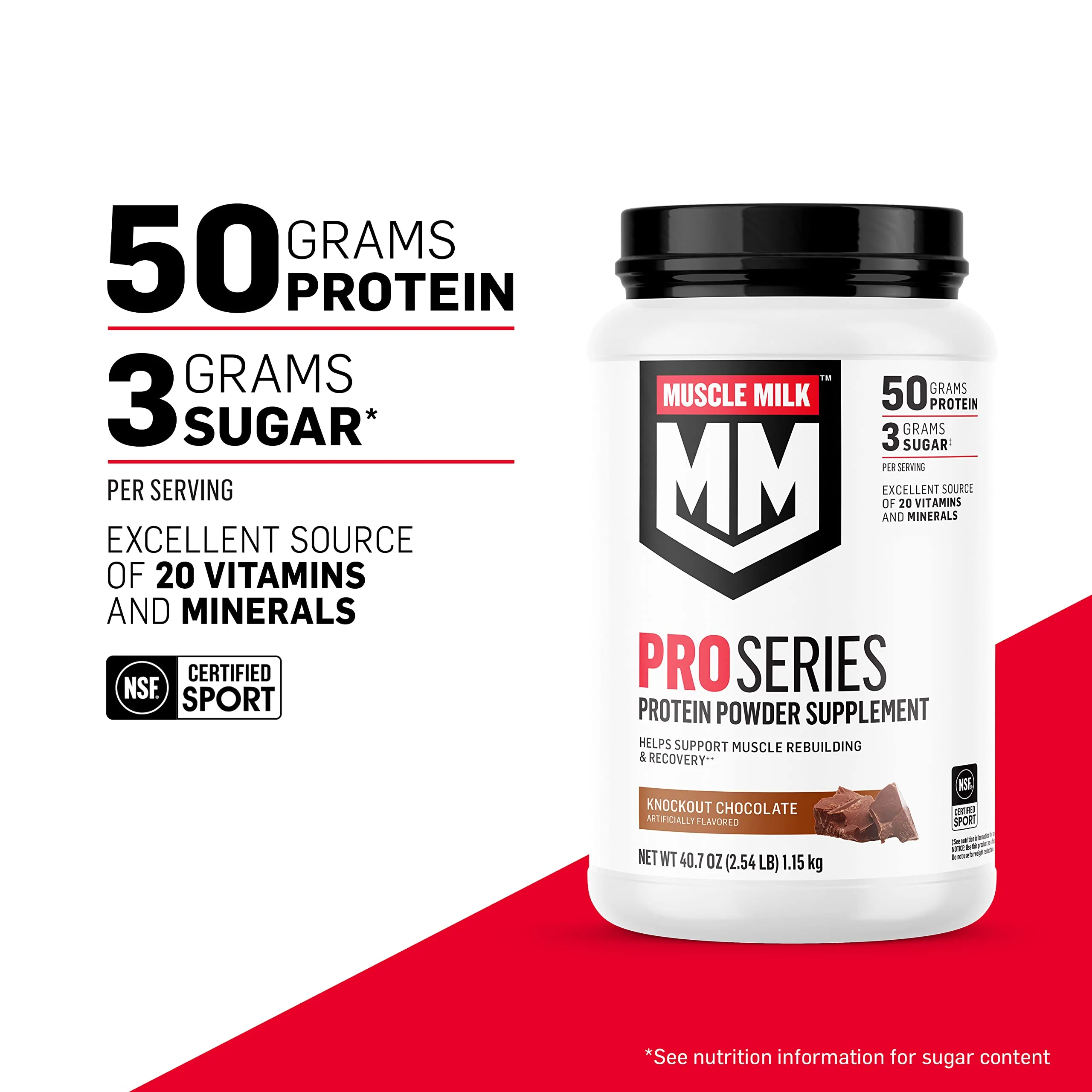 Muscle Milk Pro Series Protein Powder Supplement, Intense Vanilla, 5 Pound, 28 Servings, 50g Protein, 3g Sugar, 20 Vitamins & Minerals, NSF Certified for Sport, Workout Recovery, Packaging May Vary - Image 5