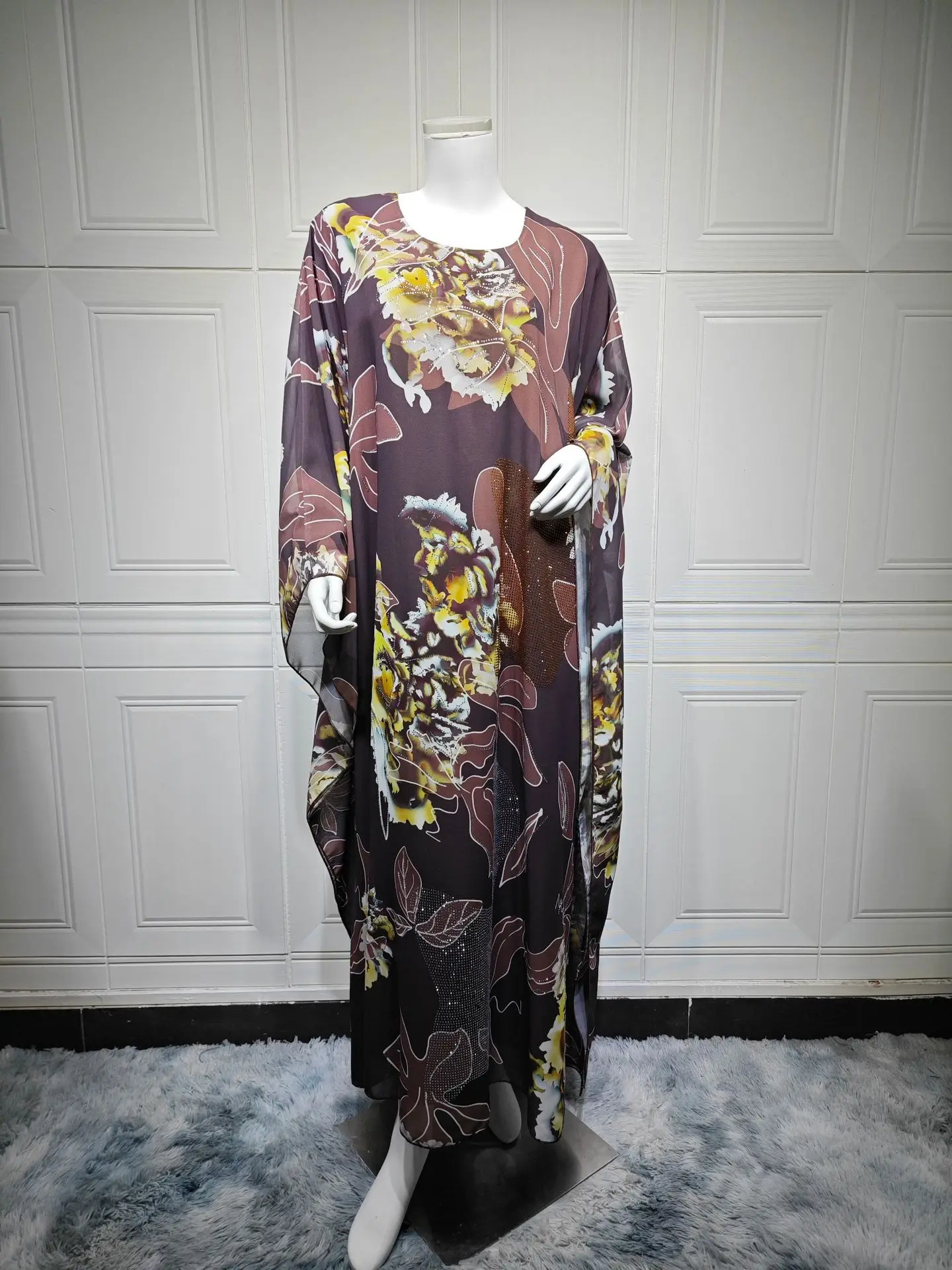 Muslim Dress for Women Chiffon Diamond Party Abaya Dresses Arab Long Robe Morocco Dubai Kaftan Vestidos Jalabiya Ramadan Eid - Image 6