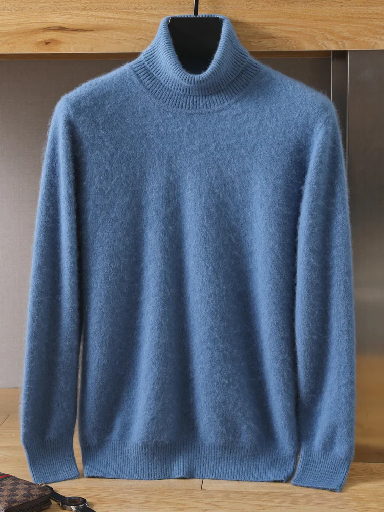 MVLYFLRT Men's 100% pure Mink velvet Cashmere Sweater High Lapels Pullovers Knitted Winter New Tops Long Sleeve High-End Jumpers - Image 11