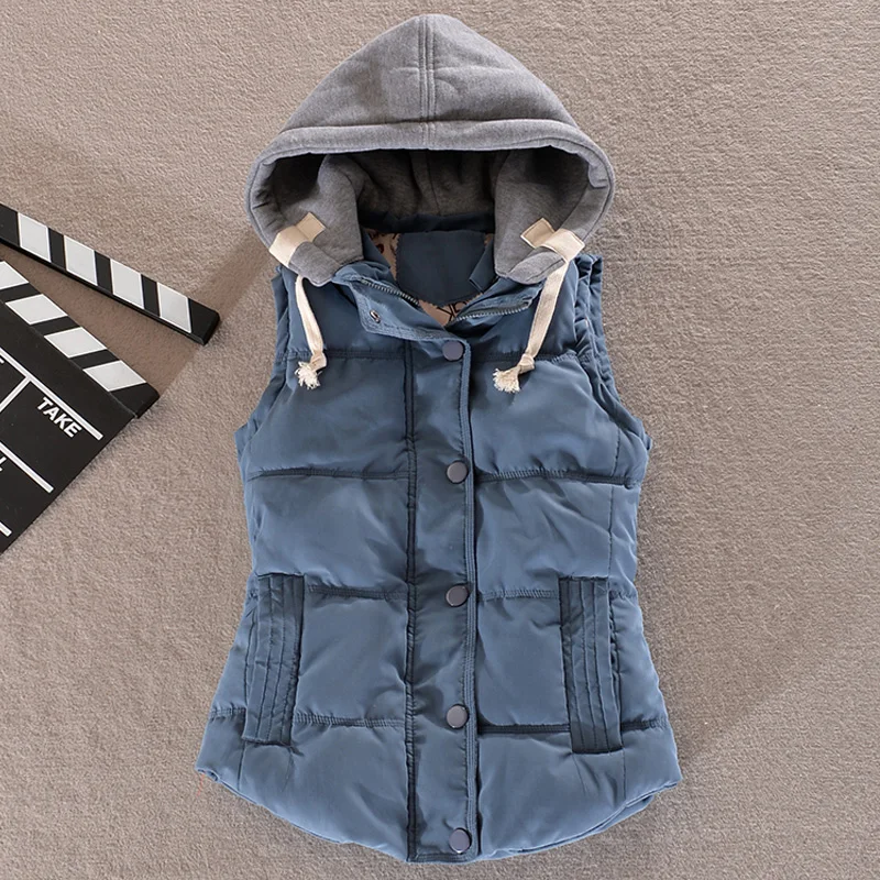 MyNewIn Warm Vest  Autumn Winter Women Casual Sleeveless Hooded Cotton Jacket Coral Velvet Female Coat Large Size 4XL Waistcoat