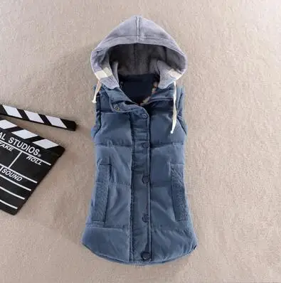 MyNewIn Warm Vest  Autumn Winter Women Casual Sleeveless Hooded Cotton Jacket Coral Velvet Female Coat Large Size 4XL Waistcoat - Image 7