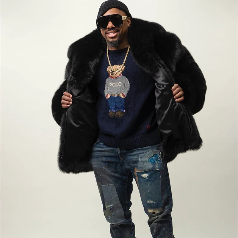 Natural Fox Fur Patchwork Leather Jacket Women Winter Luxury Streetwear Outertwear Genuine Fashion Real Fox Fur Jacket Male - Image 8