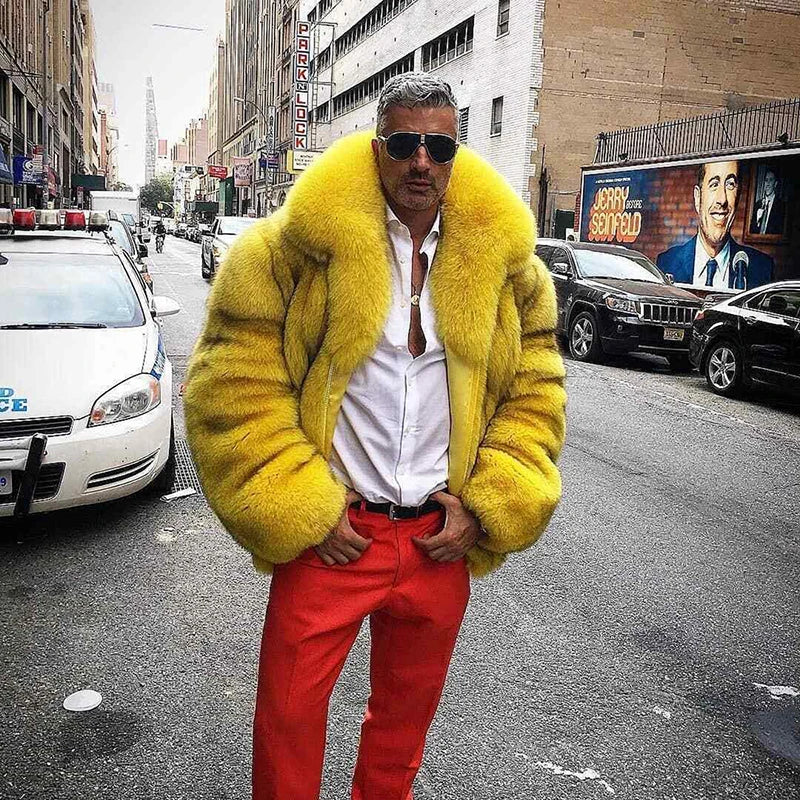 Natural Fox Fur Patchwork Leather Jacket Women Winter Luxury Streetwear Outertwear Genuine Fashion Real Fox Fur Jacket Male - Image 9