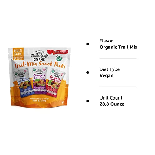 Nature's Garden Organic Trail Mix Snack Packs, Multi Pack 1.2 oz - Pack of 24 (Total 28.8 oz) - Image 2