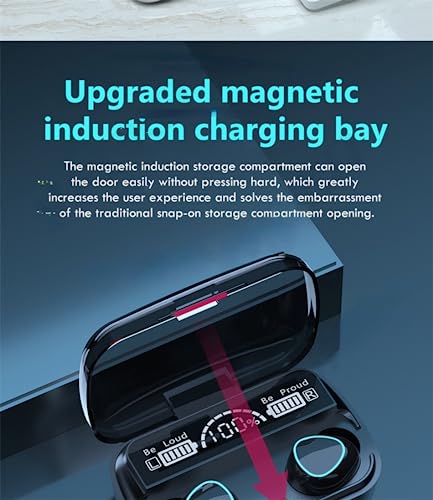 NC TWS Bluetooth 5.1 Earphones 3500mAh Charging Box Wireless Headphone 9D Stereo Sports Waterproof Earbuds Headsets with Microphone (Black-A) (M10) - Image 8
