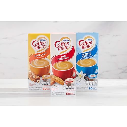 Nestle Coffee Mate Creamer Singles Variety Pack, Original, French Vanilla, Hazelnut, Non Dairy, No Refrigeration, 150 Count (Pack of 3) - Image 3