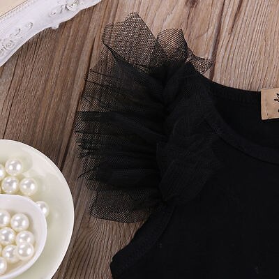 NEW 2020 Newborn Baby Girls Bodysuits Fashion Embroidered Lace My Little Black Dress Letter infant Baby Bodysuit Baby Clothes - Image 2