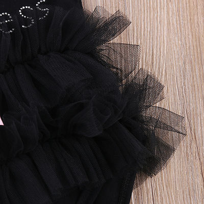 NEW 2020 Newborn Baby Girls Bodysuits Fashion Embroidered Lace My Little Black Dress Letter infant Baby Bodysuit Baby Clothes - Image 3