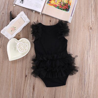 NEW 2020 Newborn Baby Girls Bodysuits Fashion Embroidered Lace My Little Black Dress Letter infant Baby Bodysuit Baby Clothes - Image 4