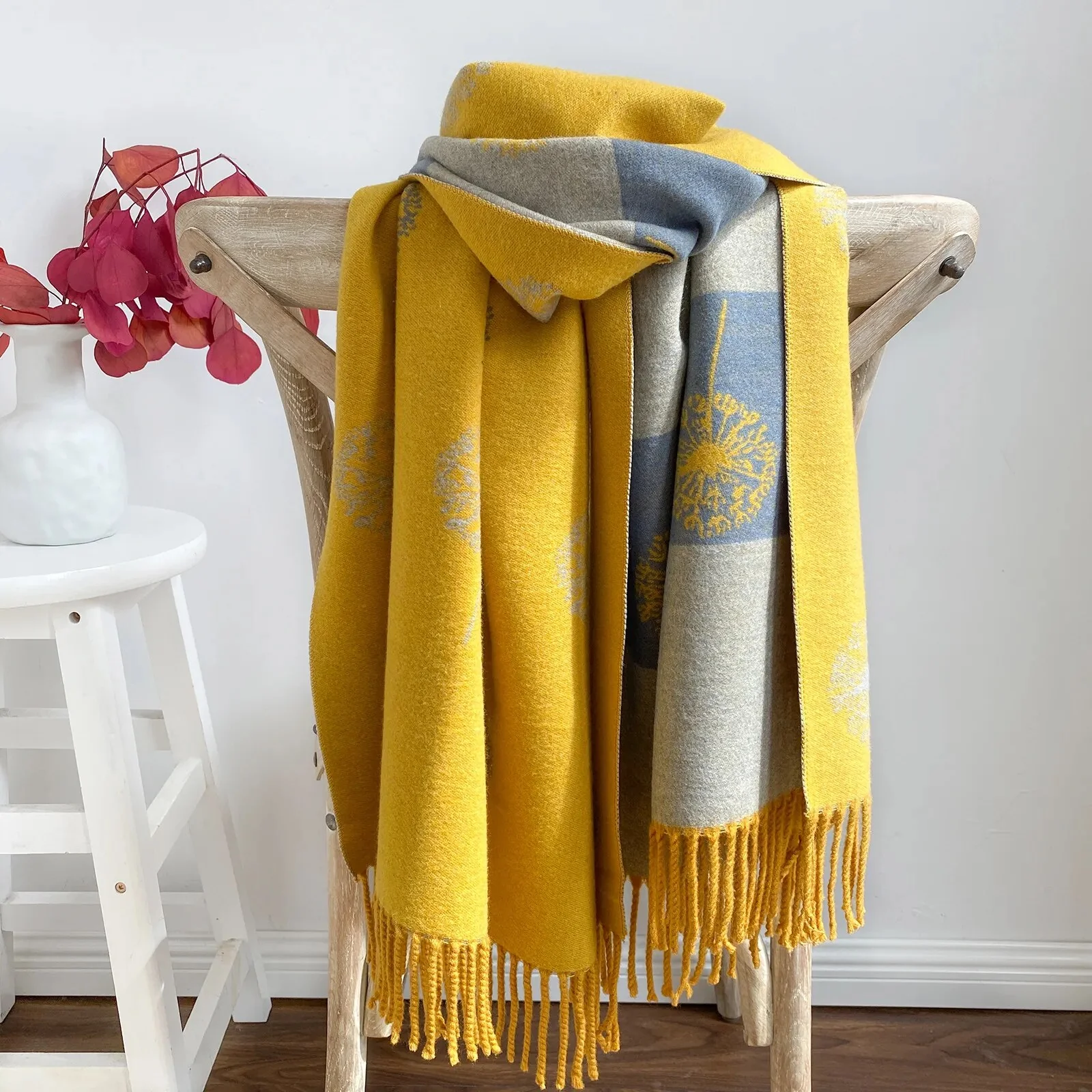 New 2022 Luxury Cashmere Scarf Winter Women Pashmina Shawls Warm Blanket Wraps Female Foulard Bandana Brand Thick Scarves Hijab - Image 16
