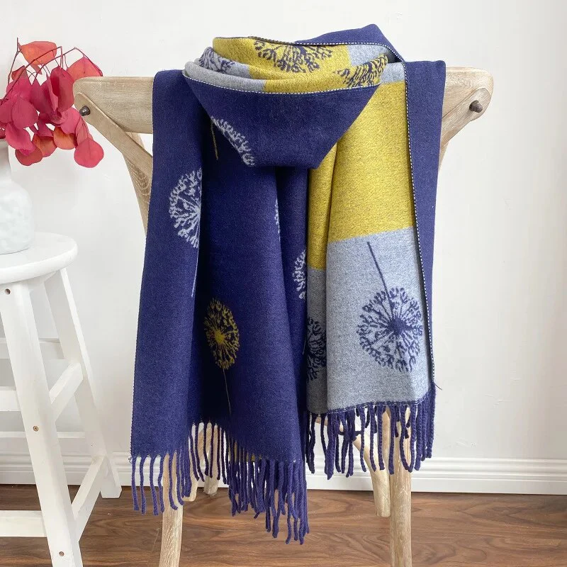 New 2022 Luxury Cashmere Scarf Winter Women Pashmina Shawls Warm Blanket Wraps Female Foulard Bandana Brand Thick Scarves Hijab - Image 5