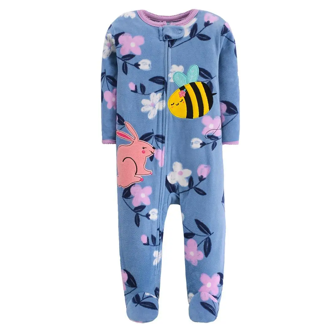 New 2023 Baby Rompers For Girl Clothing Pink Cartoon New Born Baby Clothes One Pieces Pajamas Fleece Newborn Jumpsuit Costume - Image 4