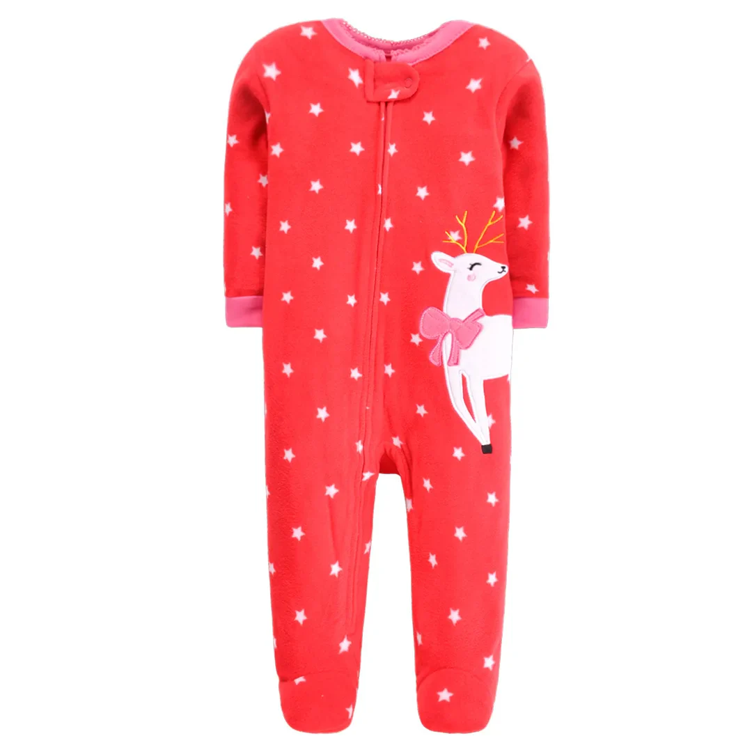 New 2023 Baby Rompers For Girl Clothing Pink Cartoon New Born Baby Clothes One Pieces Pajamas Fleece Newborn Jumpsuit Costume - Image 5