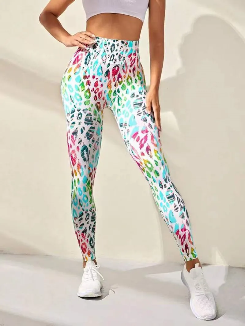 New 3D Print Tie Dye Sports Pants Women Seamless Leggings High Waist Fitness Push Up Leggings Gym Clothing Workout Tights - Image 2