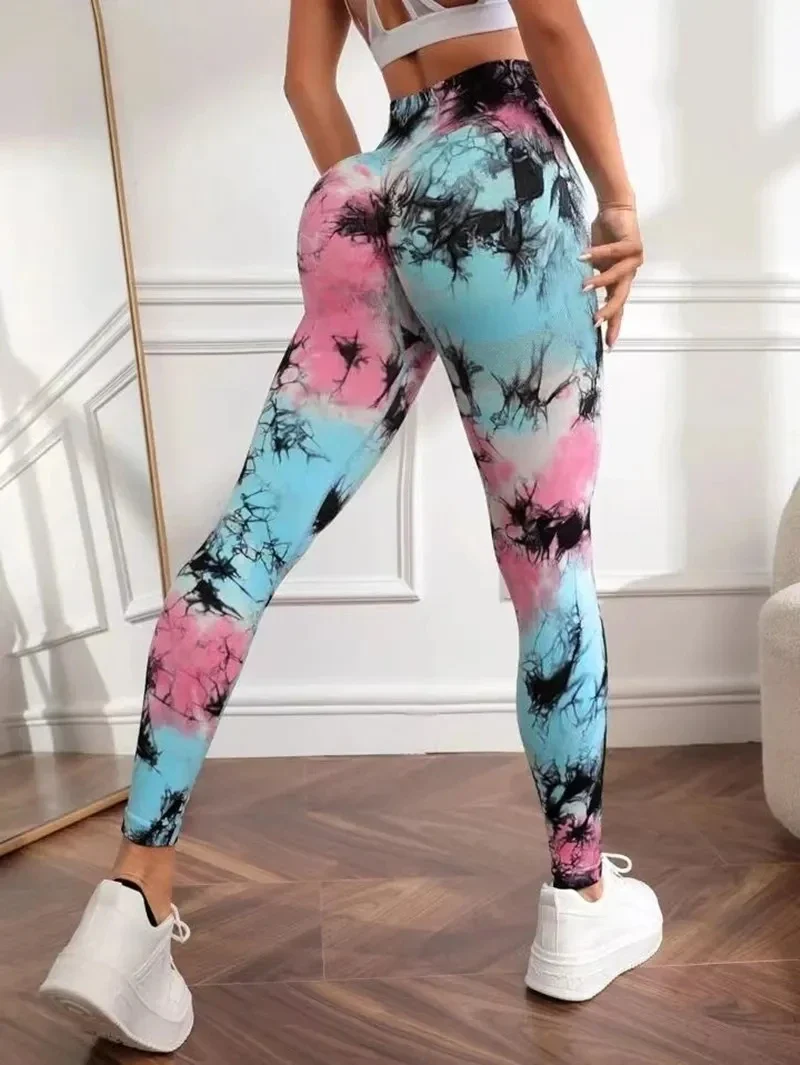 New 3D Print Tie Dye Sports Pants Women Seamless Leggings High Waist Fitness Push Up Leggings Gym Clothing Workout Tights - Image 21