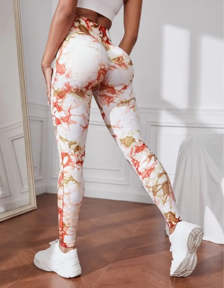 New 3D Print Tie Dye Sports Pants Women Seamless Leggings High Waist Fitness Push Up Leggings Gym Clothing Workout Tights - Image 26