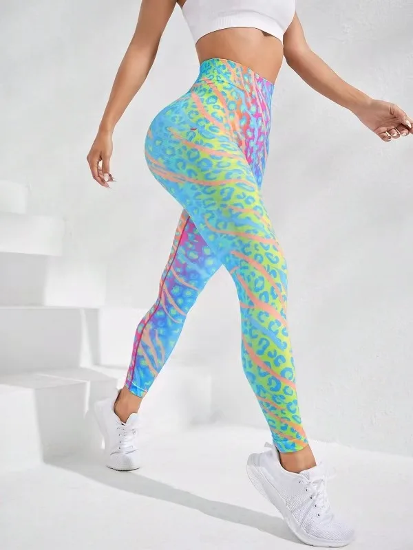 New 3D Print Tie Dye Sports Pants Women Seamless Leggings High Waist Fitness Push Up Leggings Gym Clothing Workout Tights - Image 30