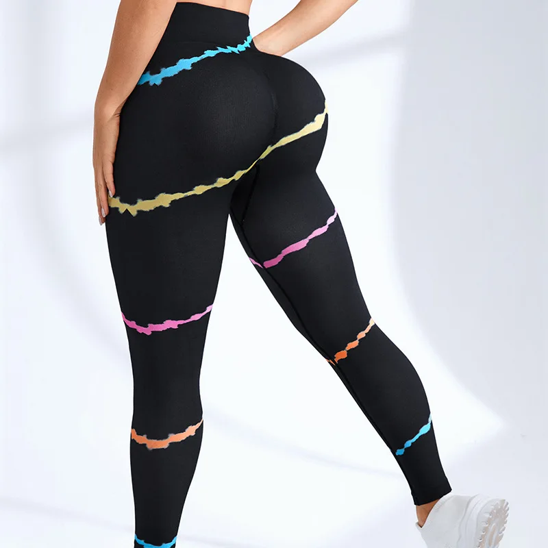 New 3D Print Tie Dye Sports Pants Women Seamless Leggings High Waist Fitness Push Up Leggings Gym Clothing Workout Tights - Image 31