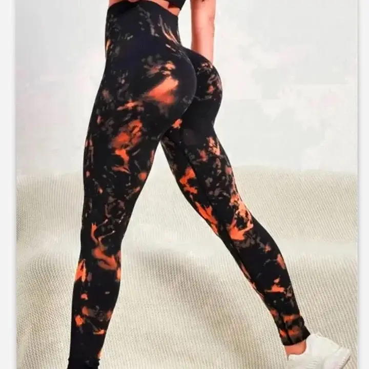 New 3D Print Tie Dye Sports Pants Women Seamless Leggings High Waist Fitness Push Up Leggings Gym Clothing Workout Tights - Image 32