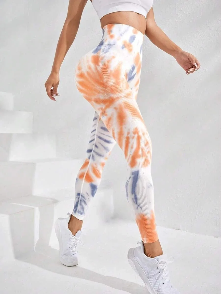 New 3D Print Tie Dye Sports Pants Women Seamless Leggings High Waist Fitness Push Up Leggings Gym Clothing Workout Tights - Image 35