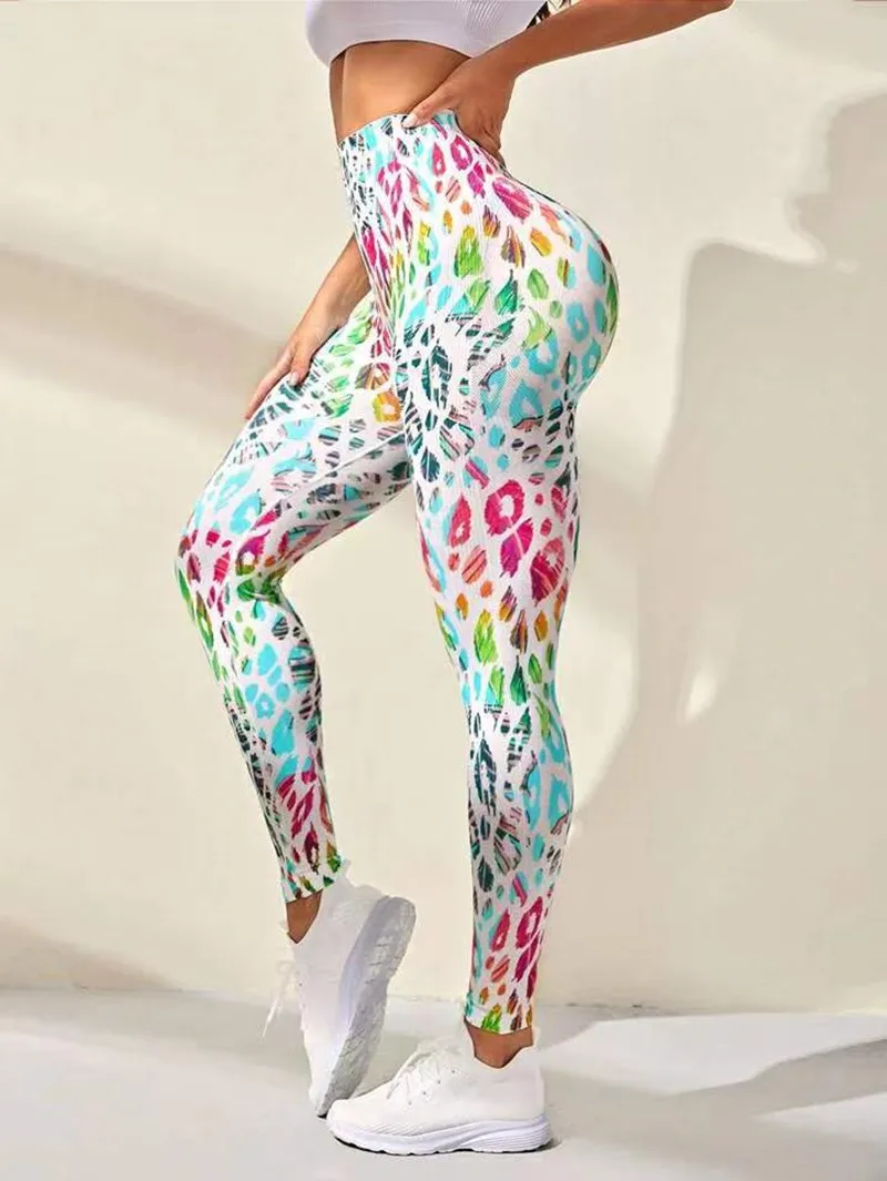 New 3D Print Tie Dye Sports Pants Women Seamless Leggings High Waist Fitness Push Up Leggings Gym Clothing Workout Tights - Image 4