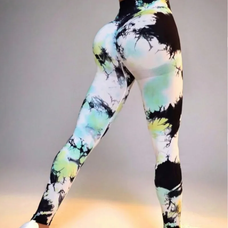 New 3D Print Tie Dye Sports Pants Women Seamless Leggings High Waist Fitness Push Up Leggings Gym Clothing Workout Tights - Image 8