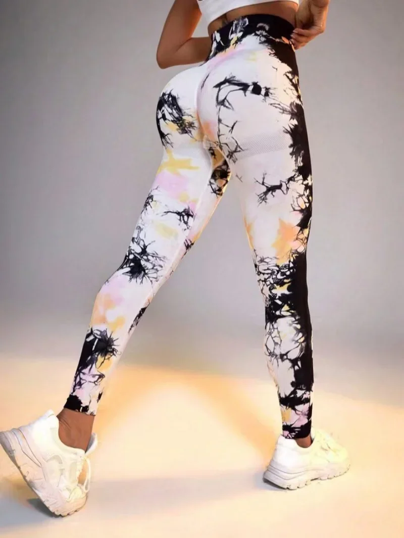 New 3D Print Tie Dye Sports Pants Women Seamless Leggings High Waist Fitness Push Up Leggings Gym Clothing Workout Tights - Image 9
