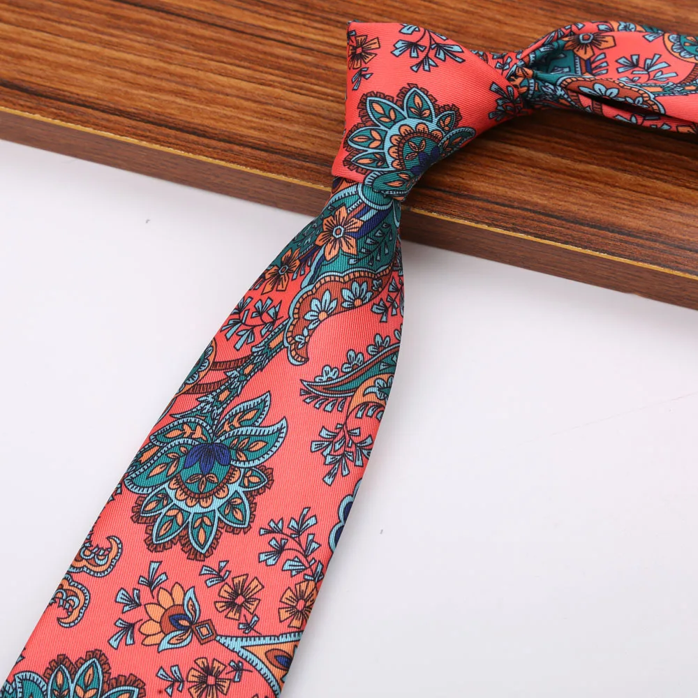 New 8CM Printing Ties For Men Necktie Paisley Floral Designer Scarf Tie For Groom Business Wedding Party - Image 14