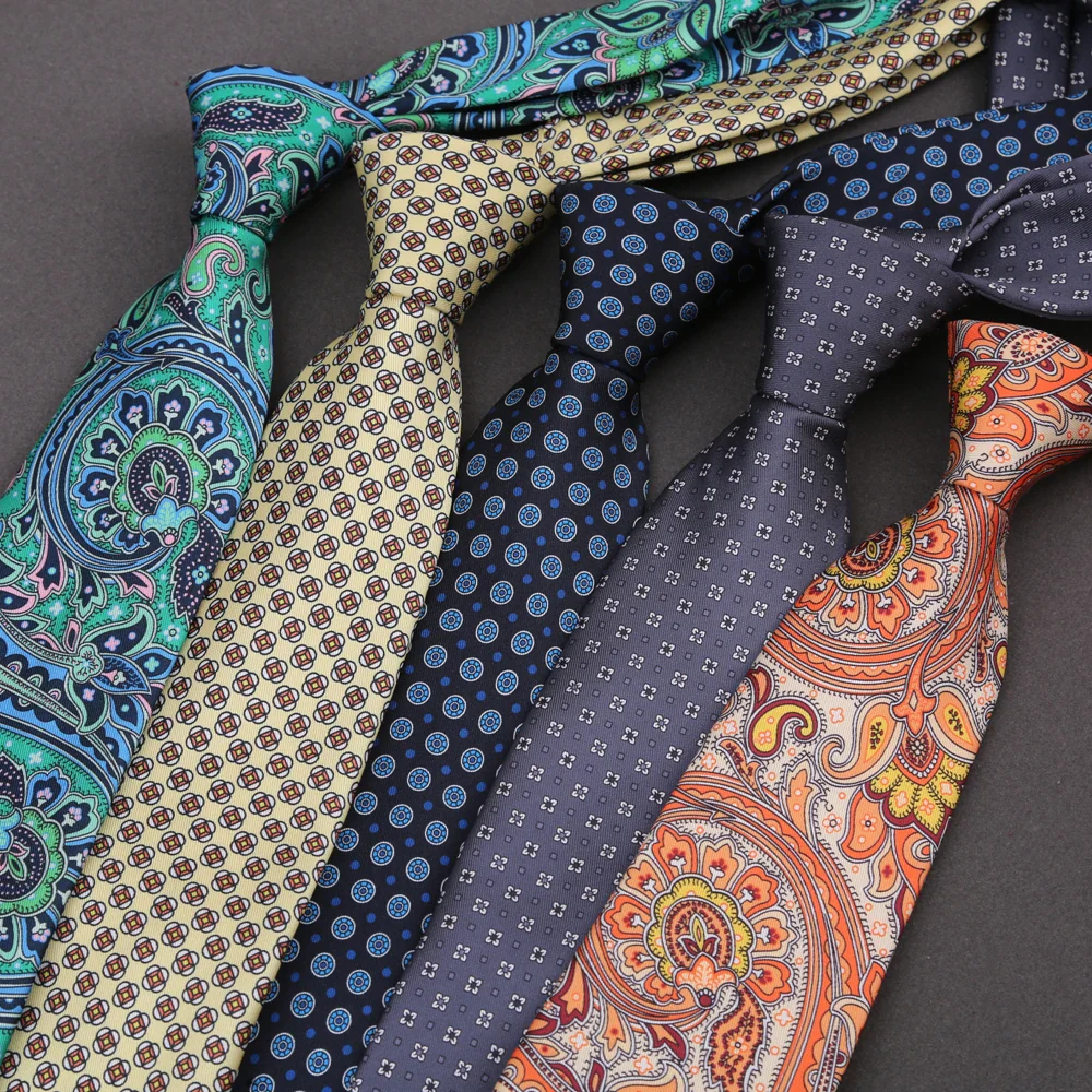 New 8CM Printing Ties For Men Necktie Paisley Floral Designer Scarf Tie For Groom Business Wedding Party - Image 2