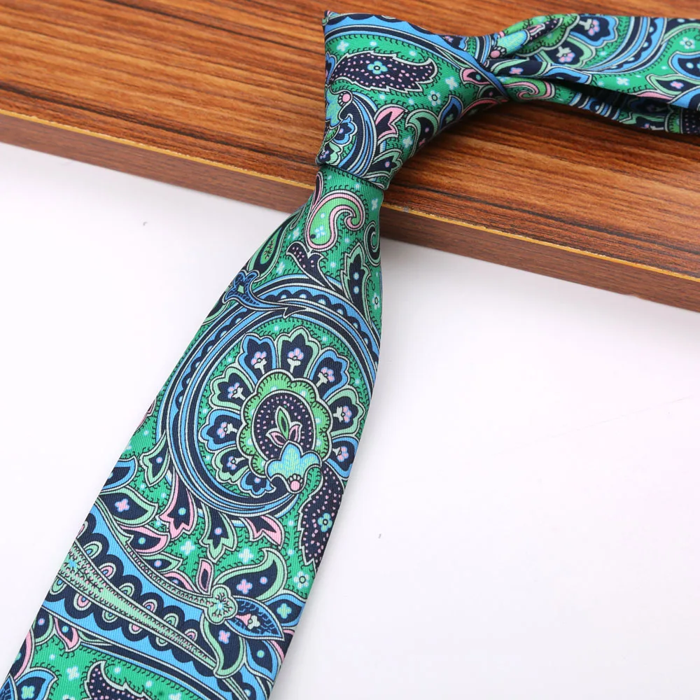 New 8CM Printing Ties For Men Necktie Paisley Floral Designer Scarf Tie For Groom Business Wedding Party - Image 20