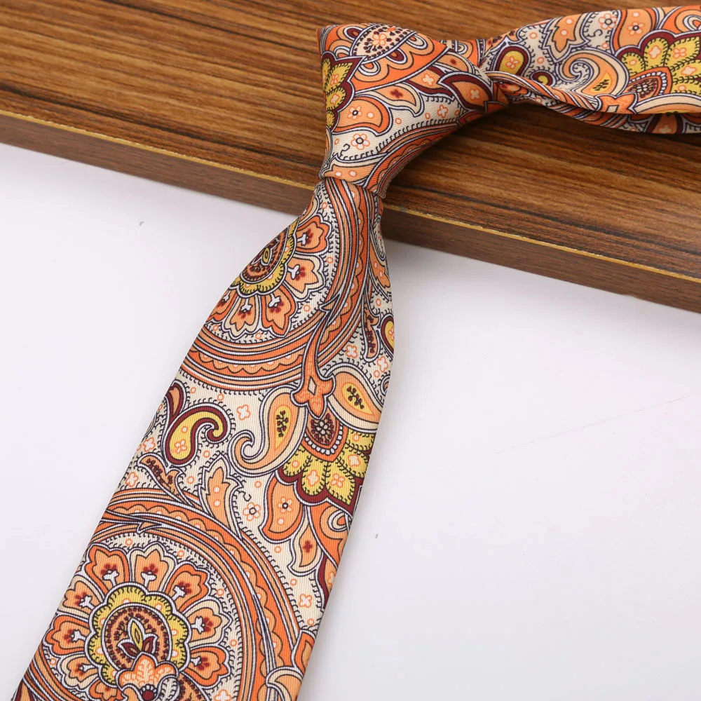 New 8CM Printing Ties For Men Necktie Paisley Floral Designer Scarf Tie For Groom Business Wedding Party - Image 37