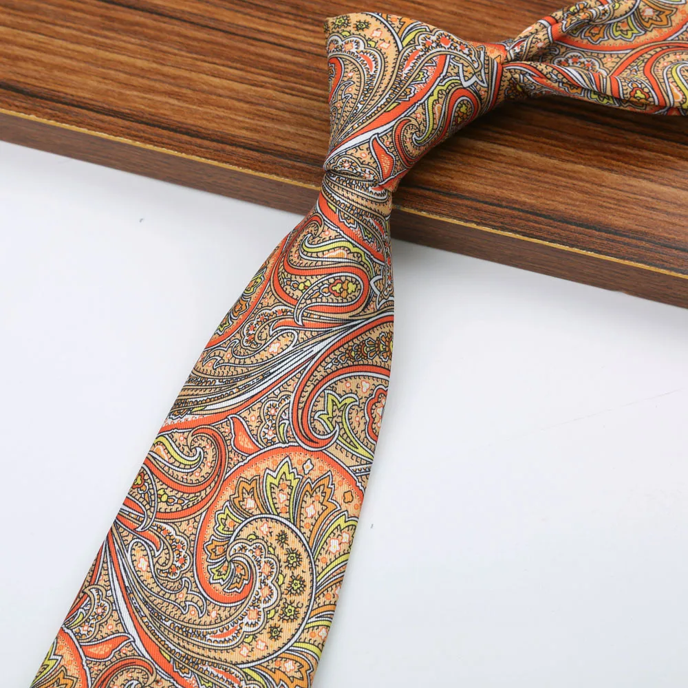 New 8CM Printing Ties For Men Necktie Paisley Floral Designer Scarf Tie For Groom Business Wedding Party - Image 42