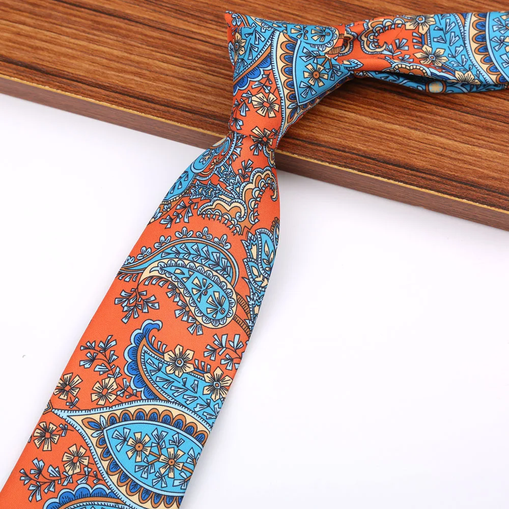 New 8CM Printing Ties For Men Necktie Paisley Floral Designer Scarf Tie For Groom Business Wedding Party - Image 9