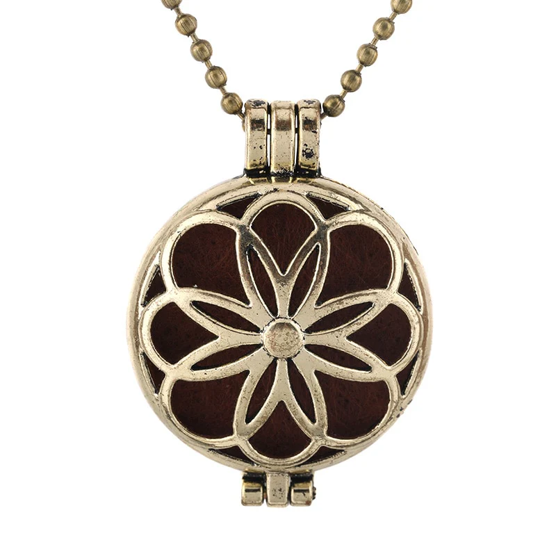 New Aroma Kaleidoscope Retro Necklace Antique Locket Pendant Magnetic Perfume Essential Oil Diffuser Locket Aromatherapy Jewelry - Image 18