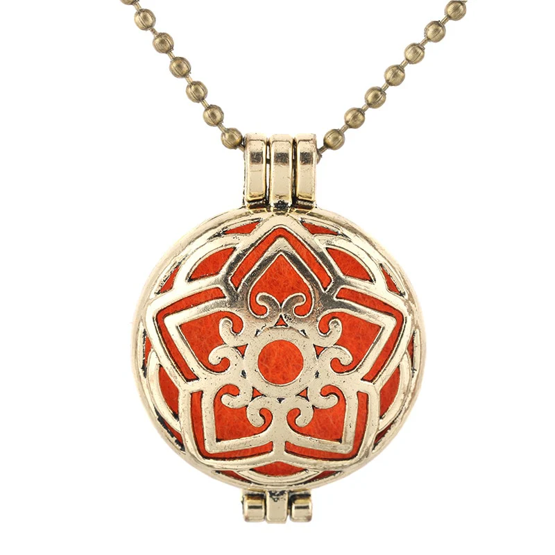 New Aroma Kaleidoscope Retro Necklace Antique Locket Pendant Magnetic Perfume Essential Oil Diffuser Locket Aromatherapy Jewelry - Image 29