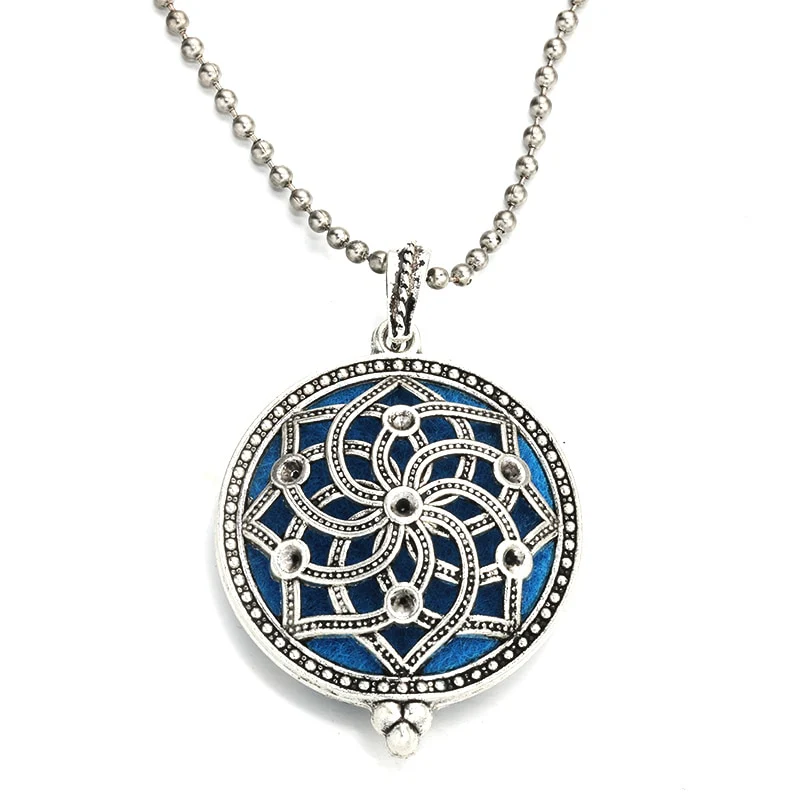 New Aroma Kaleidoscope Retro Necklace Antique Locket Pendant Magnetic Perfume Essential Oil Diffuser Locket Aromatherapy Jewelry - Image 30