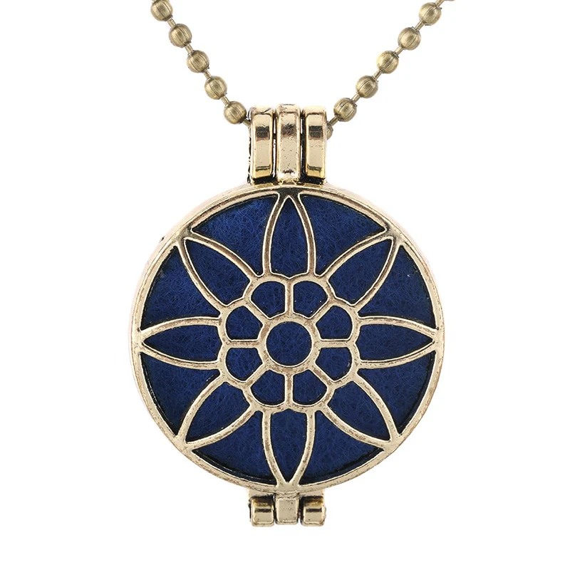 New Aroma Kaleidoscope Retro Necklace Antique Locket Pendant Magnetic Perfume Essential Oil Diffuser Locket Aromatherapy Jewelry - Image 33