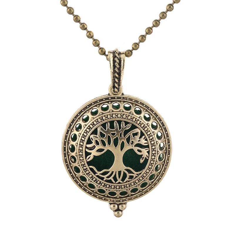 New Aroma Kaleidoscope Retro Necklace Antique Locket Pendant Magnetic Perfume Essential Oil Diffuser Locket Aromatherapy Jewelry - Image 34