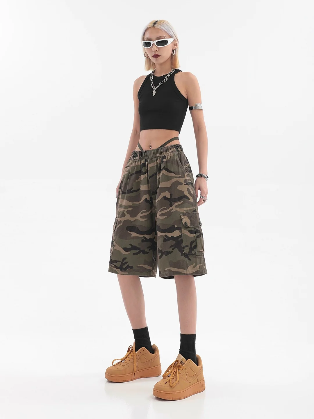 New Arrival 2023 High Quality Summer Fashion Casual Camouflage Camo Trousers Women Shorts Cargo Pocket Half Pants For Ladies - Image 4