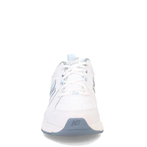 New Balance Women's 608 V5 Casual Comfort Cross Trainer, White/Light Blue, 8 - Image 7