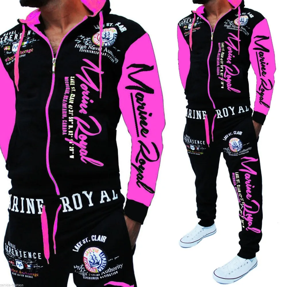 New Brand Men Tracksuit 2 Piece Tops Pants Mens Sweat Suits Set Letter Print Plus Size Jogger Male Chic Hot Sale Clothing - Image 4