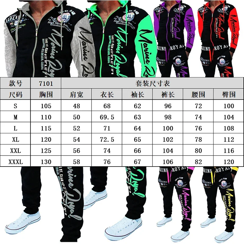 New Brand Men Tracksuit 2 Piece Tops Pants Mens Sweat Suits Set Letter Print Plus Size Jogger Male Chic Hot Sale Clothing - Image 6