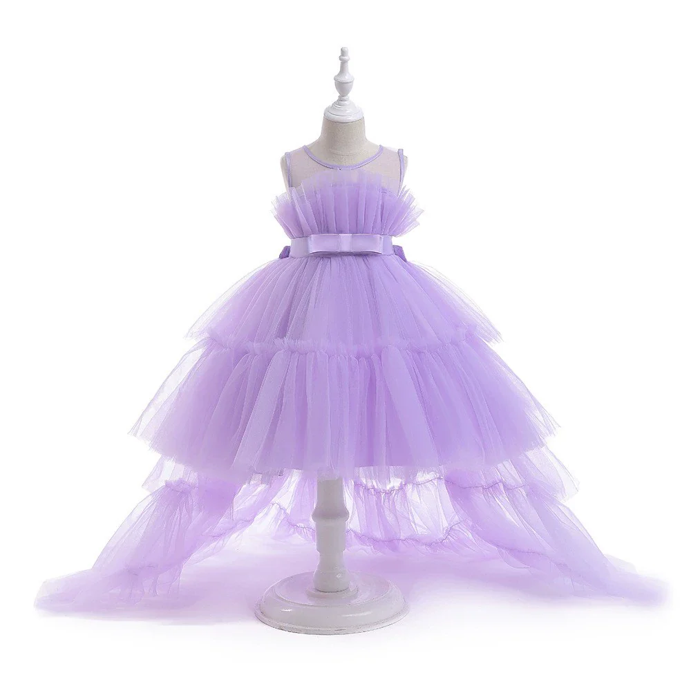 New Children's Princess Dress Pettiskirt Detachable Trailing Dress Gauze Dress Girls Piano Host Catwalk Performance Costumes - Image 7
