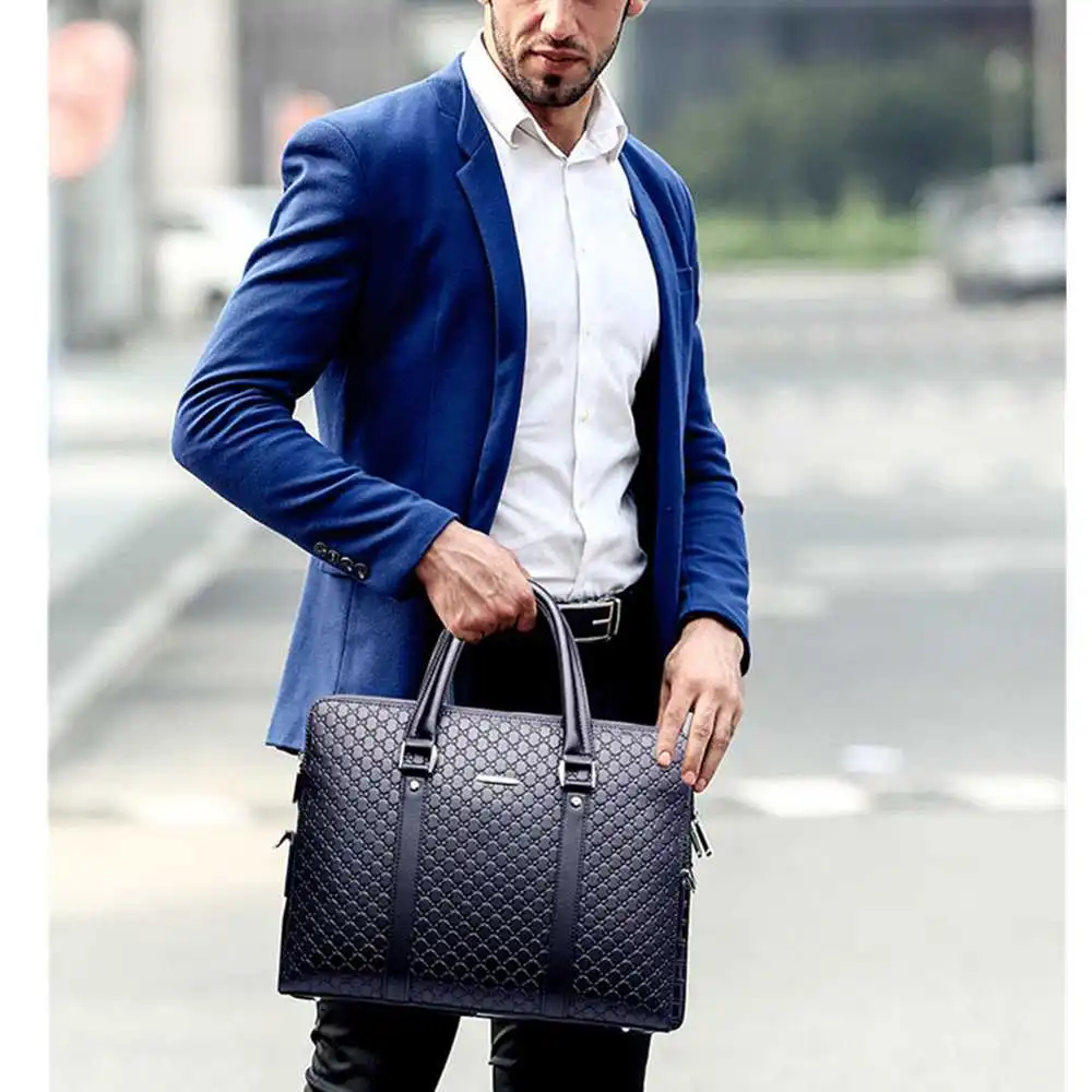 New Double Layers Men's Leather Business Briefcase Casual Man Shoulder Bag Messenger Bag Male Laptops Handbags Men Travel Bags - Image 4