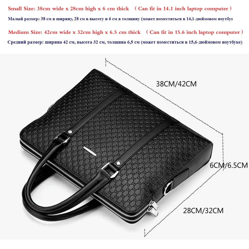 New Double Layers Men's Leather Business Briefcase Casual Man Shoulder Bag Messenger Bag Male Laptops Handbags Men Travel Bags - Image 5
